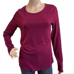 Old Navy Women’s Maroon Black‎ Stretch Long Sleeves Size M